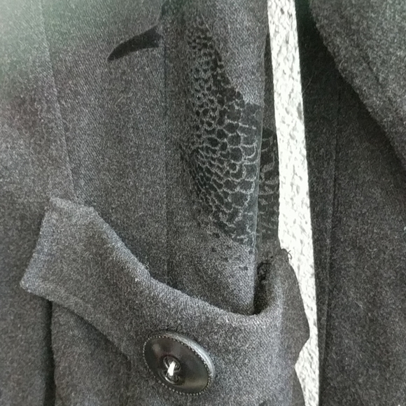 Anthropologie Elevenses Charcoal Gray Jacket Sz 8 - Picture 4 of 7
